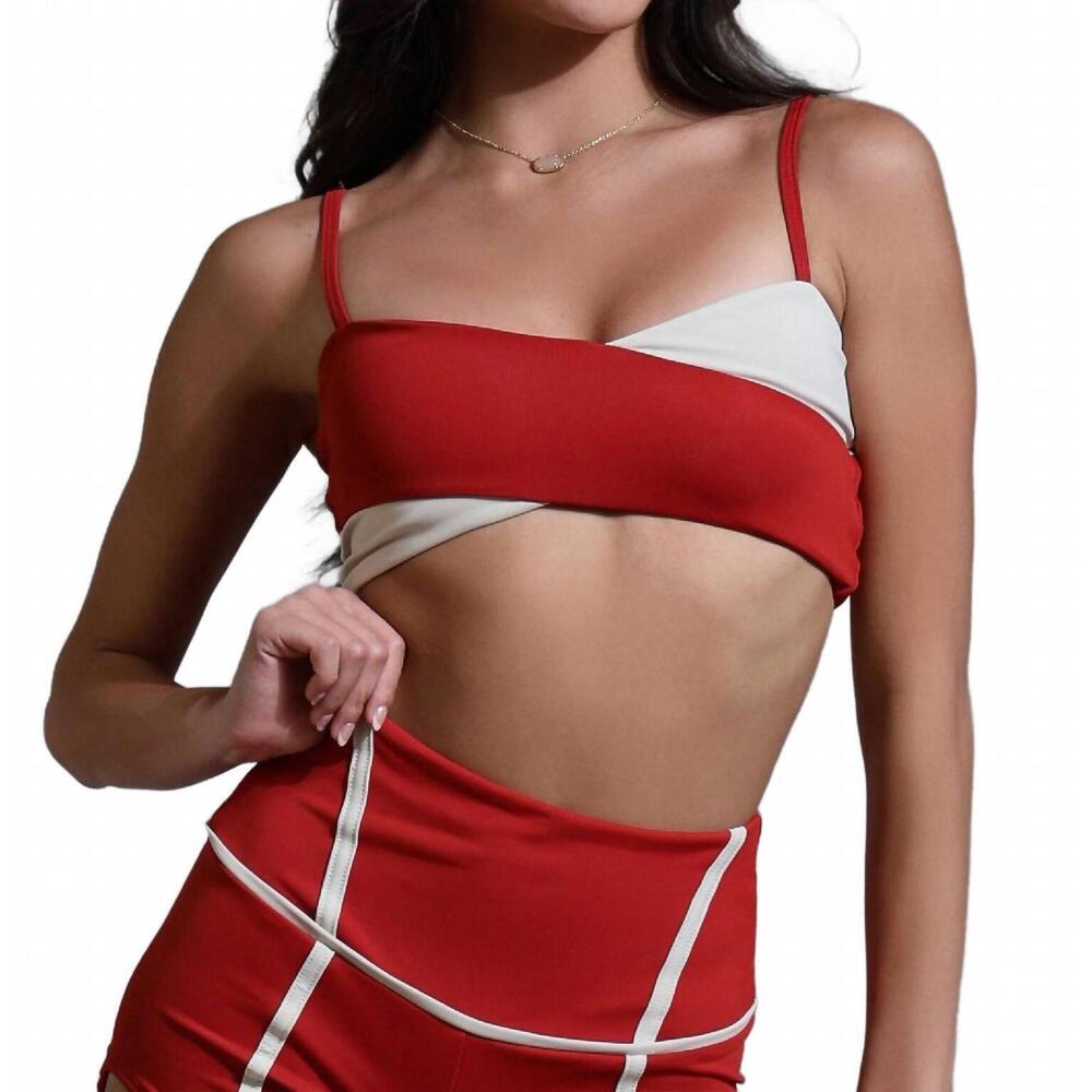NEW TIGER FRIDAY kennedy crop top in cherry red teal